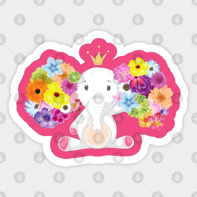 Flowers Elephant Sticker by m-laP